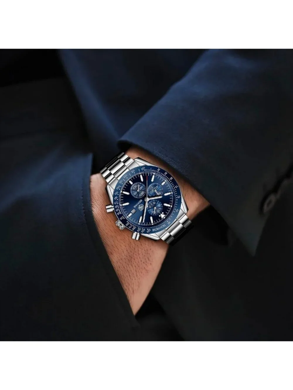 Stylish Men's Analog Quartz Chronograph Watch - Waterproof, Luminous, Casual